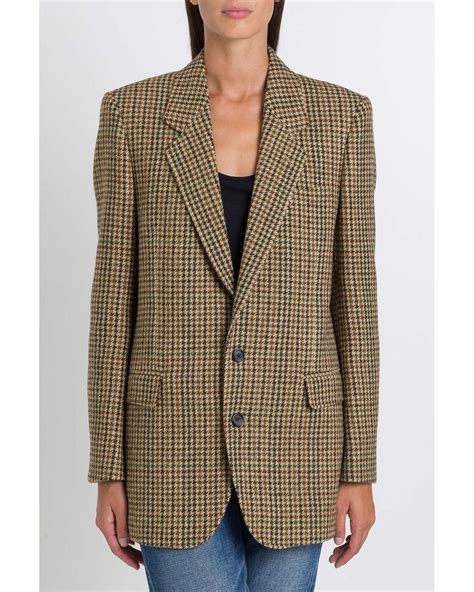 celine tournon jacket in checked wool|WOMEN'S LUXURY WOOL JACKETS .